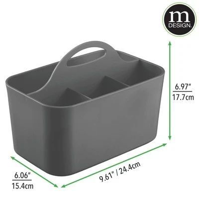 MDesign Plastic Office Storage Organizer Caddy Tote, Small, 2 Pack - Image 7