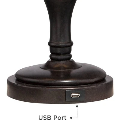 Regency Hill Corey Bronze Swing Arm USB Desk Lamps Set Of 2 With Socket - Image 4