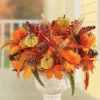 Collections Etc Artificial Autumn Harvest Pumpkin Bushes - Set Of 3 12 X 12 X 15