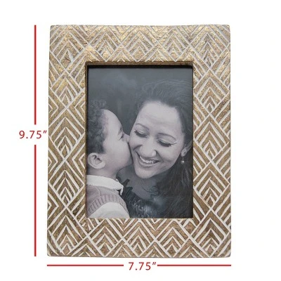 5x7 Inches Brass Wood & Glass Photo Frame - Foreside Home & Garden - Image 5