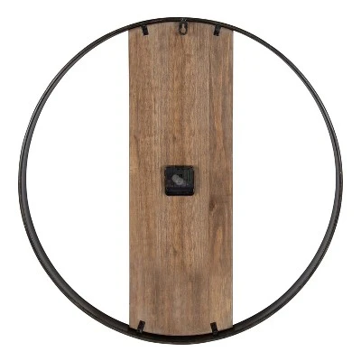24" X 24" Ladd Round Numberless Wall Clock Natural/Black - Kate & Laurel All Things Decor - Image 4