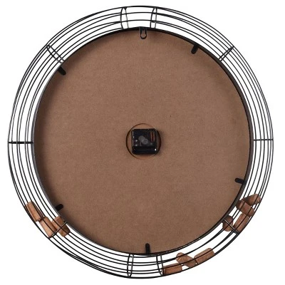 Wooden And Metal Wall Clock With Wine Cork Storage Brown - StyleCraft - Image 2