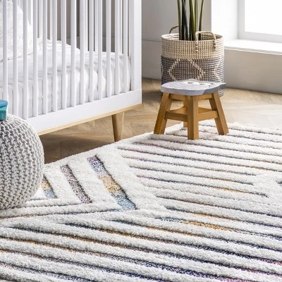 NuLOOM Bristol High-Low Geometric Tassel Area Rug - Image 8