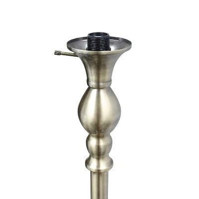 1-Light Classic Torchiere Floor Lamp With Marbleized Glass Shade Antique Brass - Lalia Home - Image 5