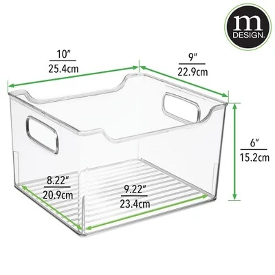 MDesign Large Plastic Home Office Desk Storage Organizer Bin, 4 Pack - Clear - Image 7