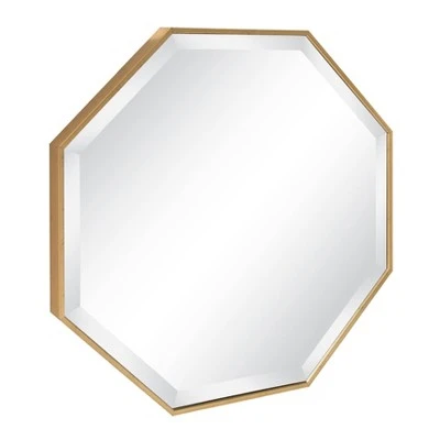 25" X 25" Rhodes Framed Octagon Wall Mirror Gold - Kate And Laurel