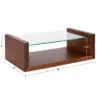 18" X 6" Holt Wood/Glass Decorative Wall Shelf Walnut Brown - Kate & Laurel All Things Decor