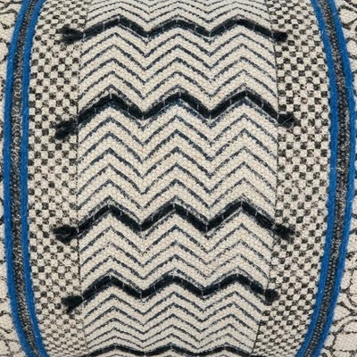 16"x24" Oversized Boho Rug Style Cotton Lumbar Throw Pillow Cover Blue - Saro Lifestyle - Image 2