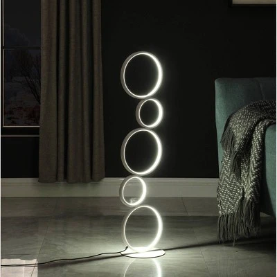 38.5" Else Nordic 5-Ring Shaped Metal Table Lamp (Includes LED Light Bulb) White - Ore International - Image 5