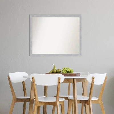 30" X 24" Non-Beveled Grace Brushed Nickel Narrow Wall Mirror - Amanti Art - Image 5