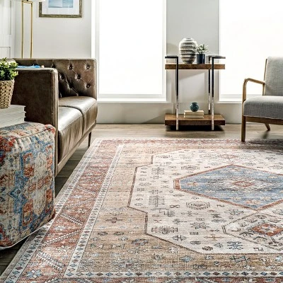 NuLOOM Elowyn Machine Washable Medallion Area Rug - Image 7