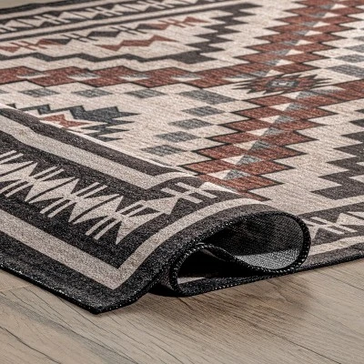 NuLOOM Leighton Machine Washable Southwestern Medallion Area Rug - Image 3