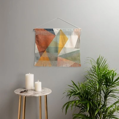Little Arrow Design Co Modern Triangle Mosaic Multi Landscape Fiber Wall Hanging - Society6