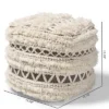 Vesey Handwoven Wool Moroccan Inspired Pouf Ottoman Beige/Brown - Baxton Studio