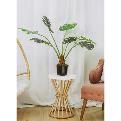 Forever Leaf 36" Artificial Monstera Plant In Black Pot, Indoor Artificial Plant For Home Decor - Image 2