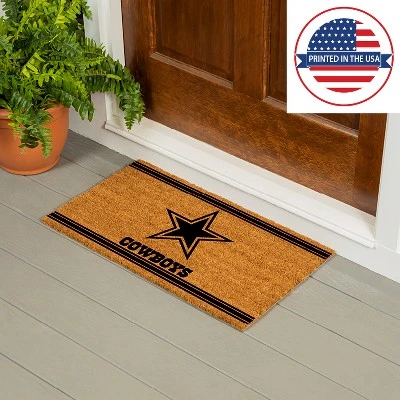 Evergreen Dallas Cowboys Logo Turf Mat, Brown- 28 X 16 Inches Indoor Outdoor Doormat - Image 5