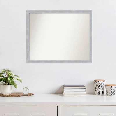 30" X 24" Non-Beveled Grace Brushed Nickel Narrow Wall Mirror - Amanti Art - Image 7