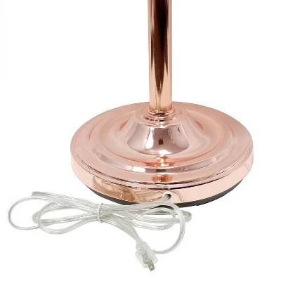 3 Light Floor Lamp With Scalloped Glass Shade Rose Gold - Elegant Designs - Image 7