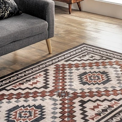 NuLOOM Leighton Machine Washable Southwestern Medallion Area Rug - Image 8