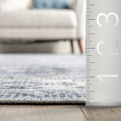 NuLOOM Eva Machine Washable Vintage Faded Medallion Area Rug - Image 2