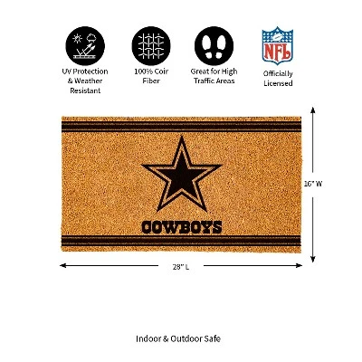 Evergreen Dallas Cowboys Logo Turf Mat, Brown- 28 X 16 Inches Indoor Outdoor Doormat - Image 2
