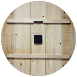 23" Wine Barrel Wood/Metal Wall Clock - Infinity Instruments