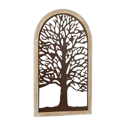 Metal Tree Of Life Wall Decor With Arched Frame Bronze - Olivia & May - Image 2